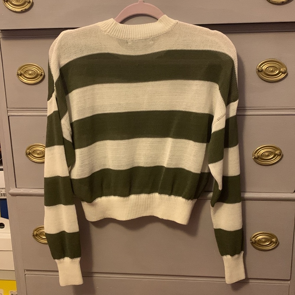 NWT Madewell cropped knot striped cropped sweater - Picture 3 of 6